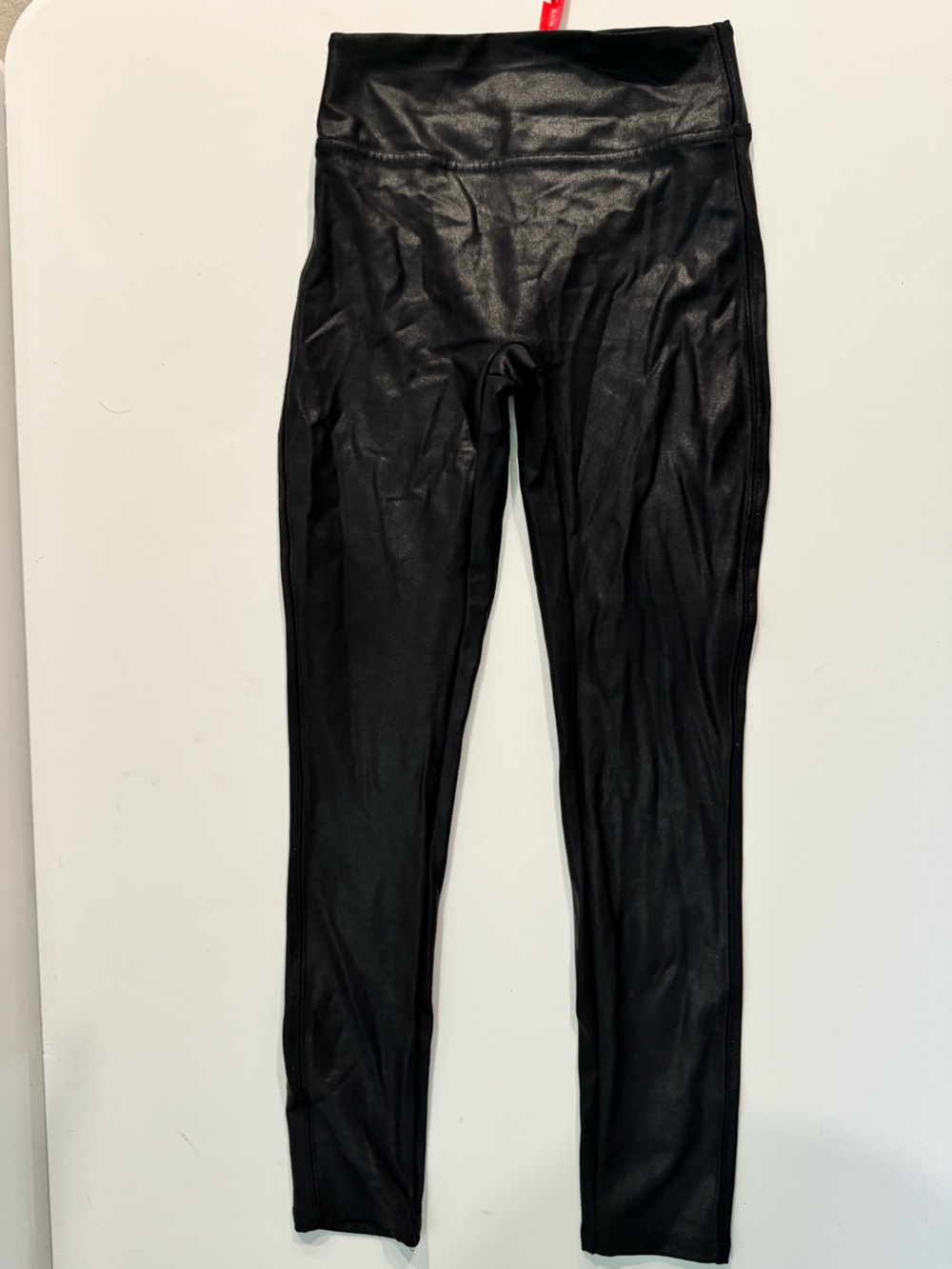 SPANX Black Faux Leather-Look girls 7/8